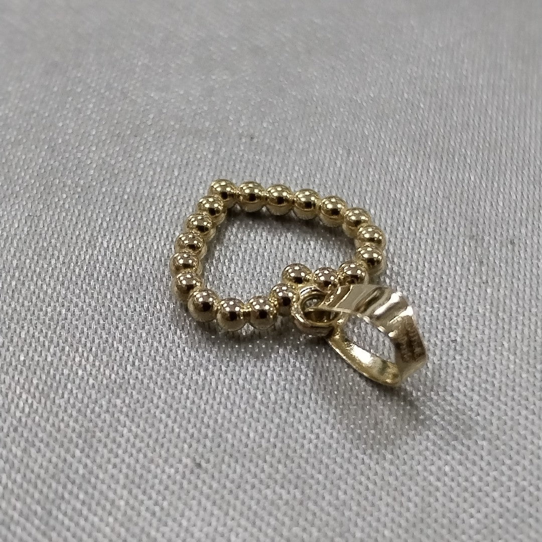 DIJE CORAZON CON CIRCONIAS 10K 0.5 GR (NUEVO)