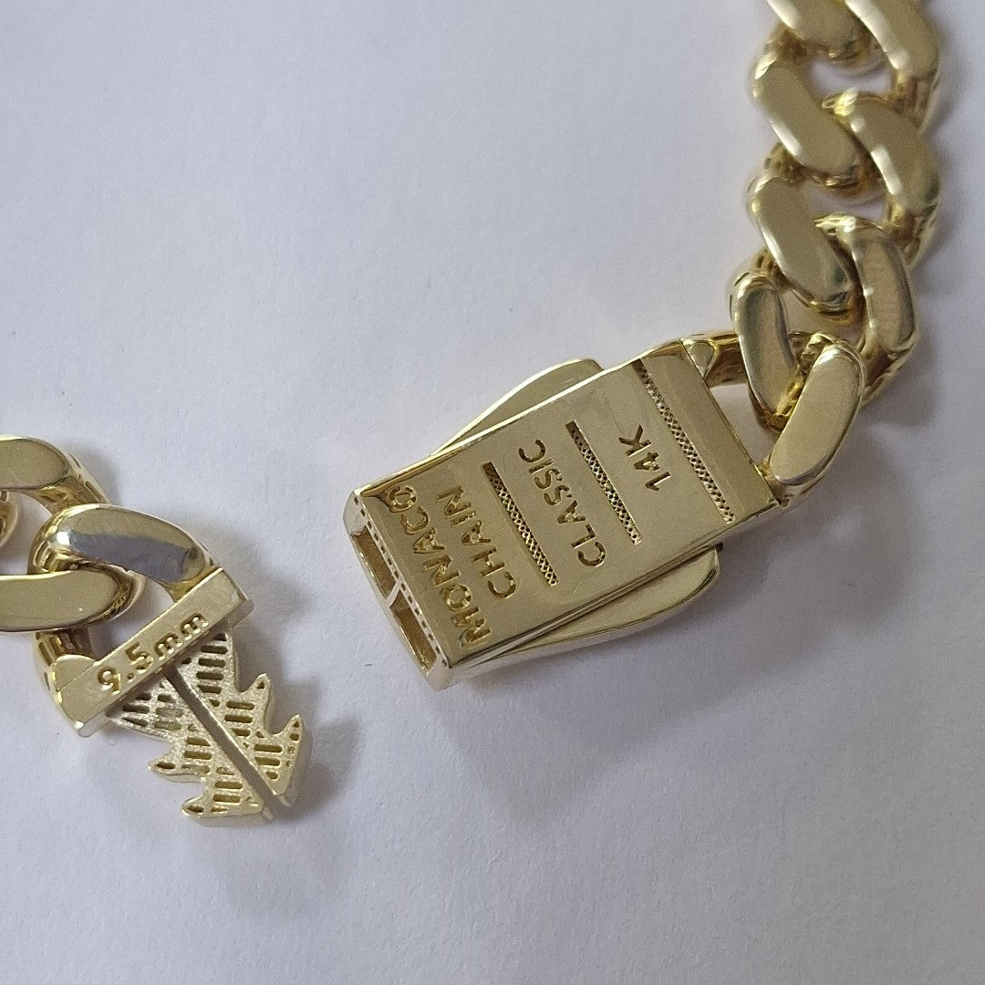 PULSERA CABALLERO MONACO ORO 14K 13.5 (NUEVO)