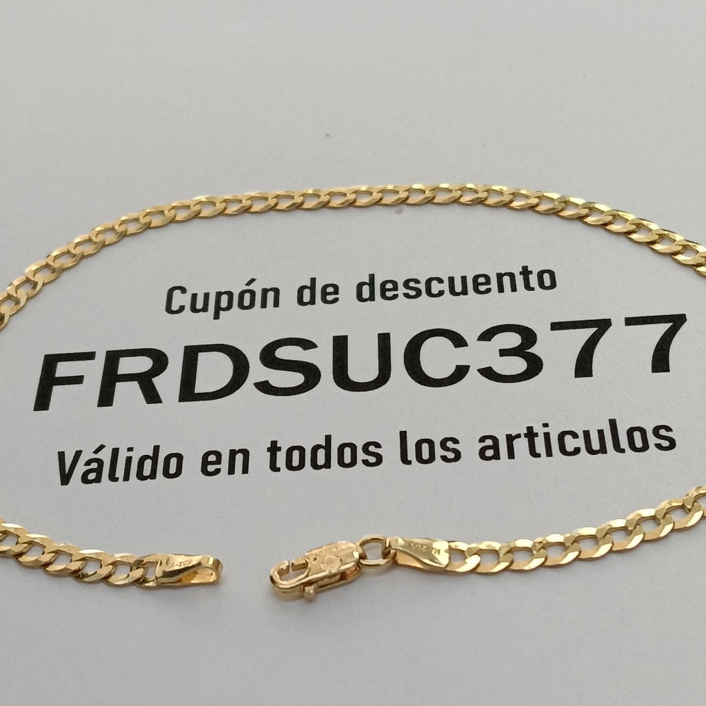 PULSERAS CABALLERO BARBADA AMARILLA ORO 14K 2.8 (NUEVO)