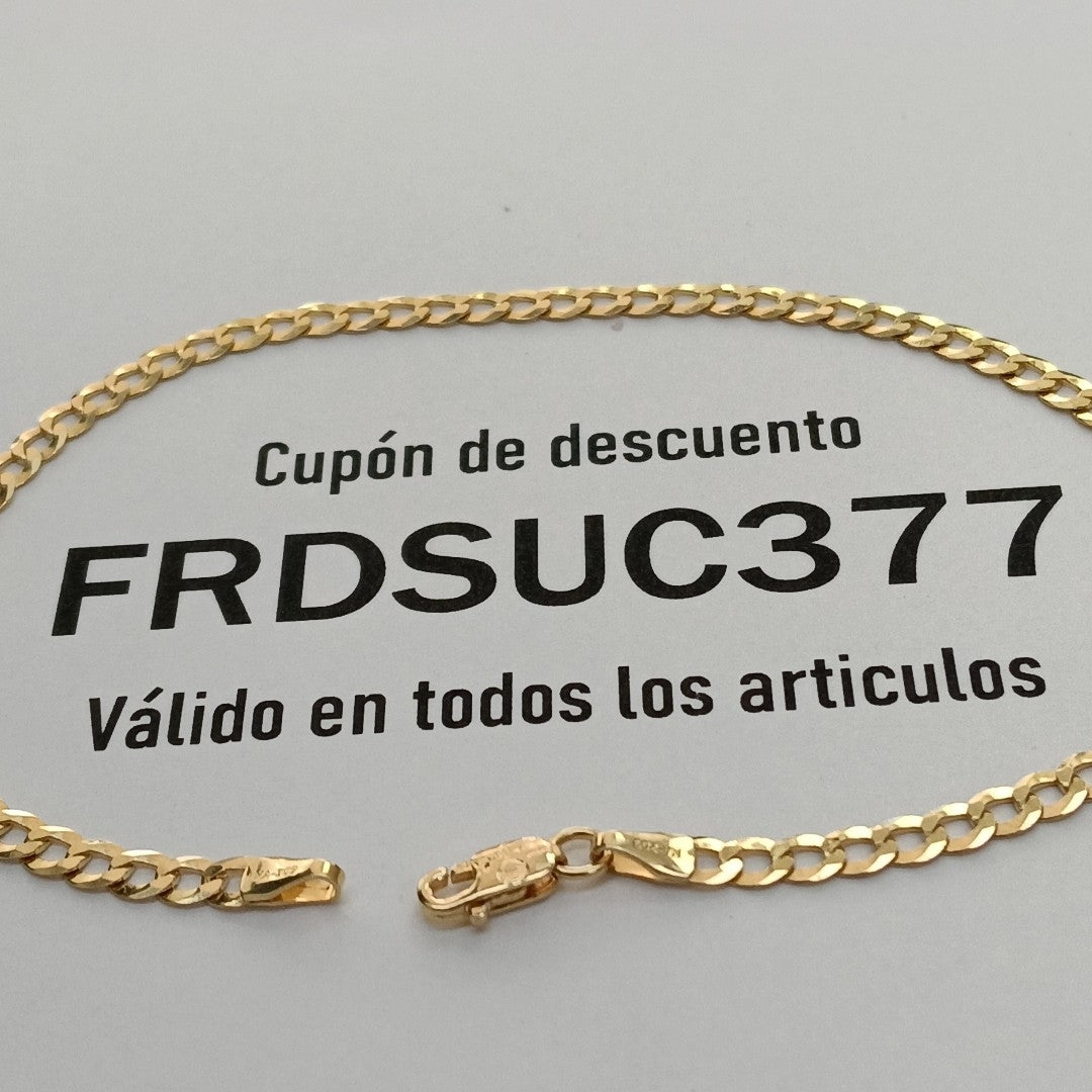PULSERAS CABALLERO BARBADA AMARILLA ORO 14K 2.8 (NUEVO)