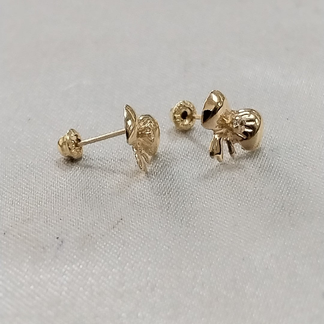 BROQUELES BROQUEL FIG MOÑO C CIRCONIA 14K 0.2441 GR (NUEVO)