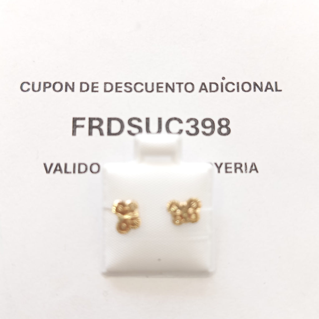 BROQUELES BROQUEL FIG MARIPOSA 14K 0.2668 GR (NUEVO)