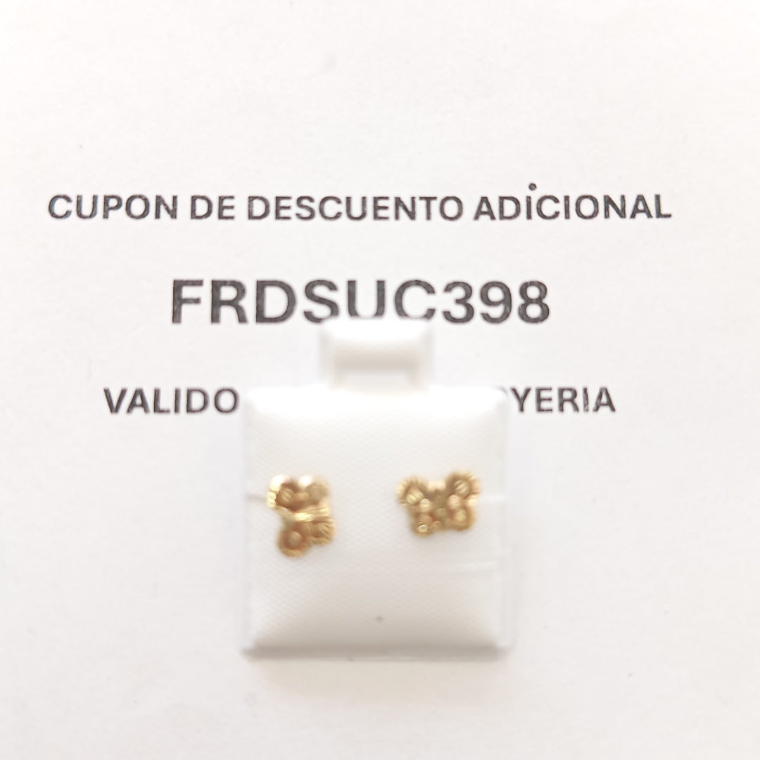 BROQUELES BROQUEL FIG MARIPOSA 14K 0.2668 GR (NUEVO)