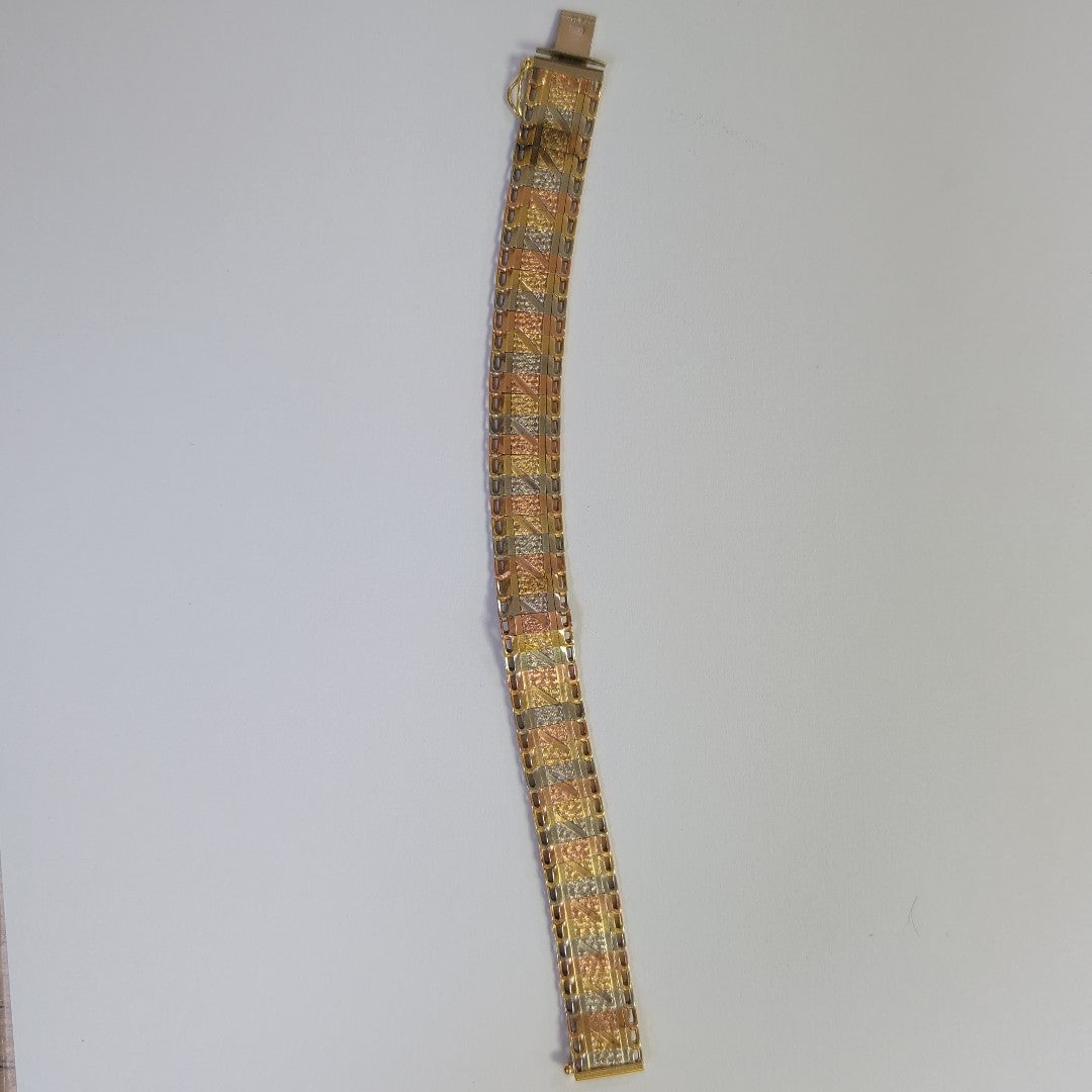 BRAZALETE ORO, ORO COMBINADO 14 K 12.8 GRMS (SEMINUEVO)