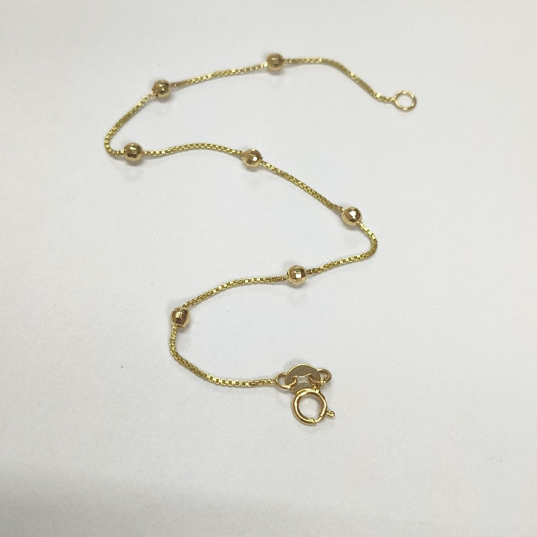 PULSERA ESPECIAL CON BOLITAS 14K 18 CM 1.4 GR (NUEVO)