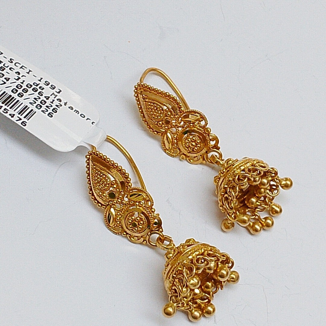 ARETES PAR ORO 21 K 8.4 GRMS (SEMINUEVO)