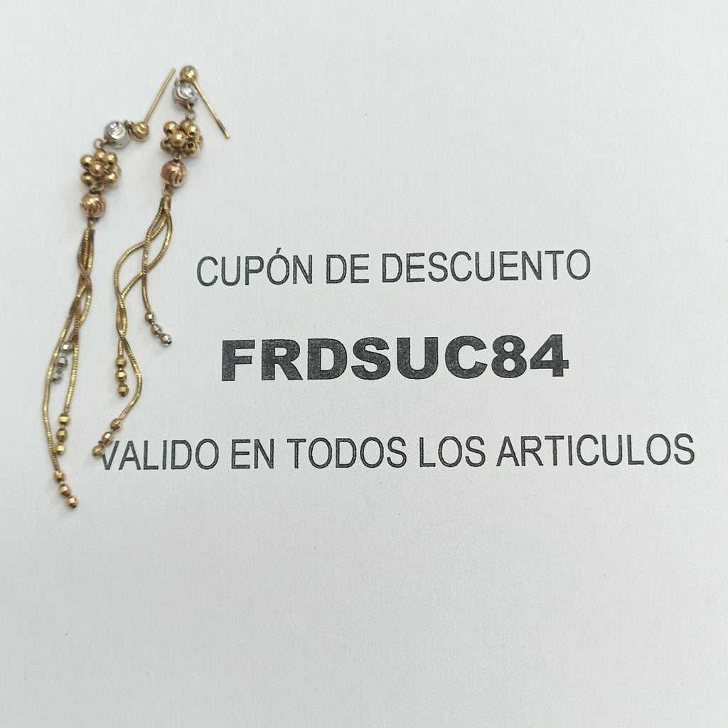 ARETES PAR ORO 14 K 3.7 GRMS (SEMINUEVO)