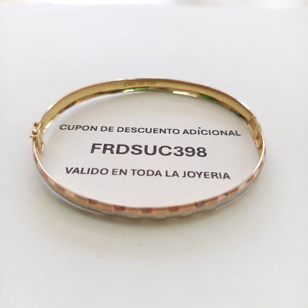 PULSERA RIGIDA ORO, ORO COMBINADO 10 K 6.3 GRMS (SEMINUEVO)