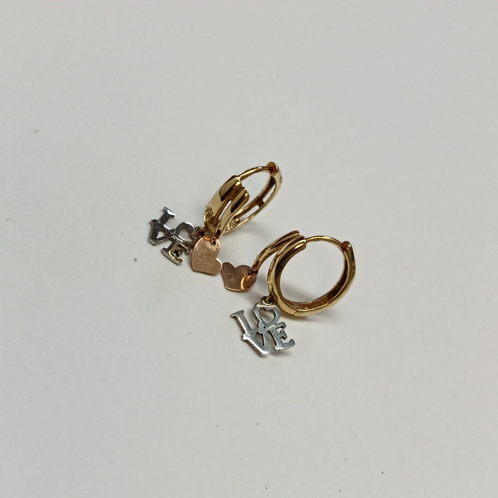 ARRACADAS PAR ORO COMBINADO 14 K 1.9 GRMS (SEMINUEVO)