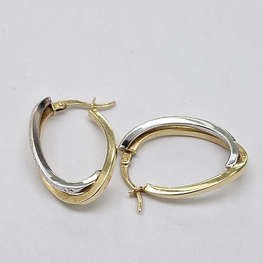 ARRACADAS PAR ORO COMBINADO 14 K 2.4 GRMS (SEMINUEVO)