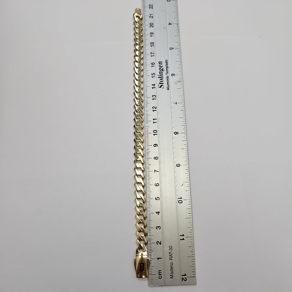 PULSERA CABALLERO MONACO ORO 10K 9.4 (NUEVO)