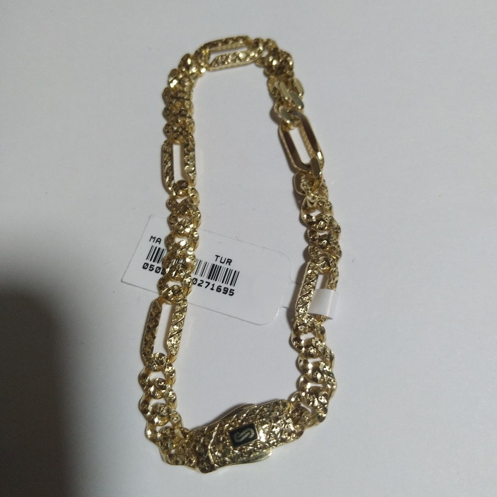 PULSERA CABALLERO MONACO ORO 10K 7.1 (NUEVO)