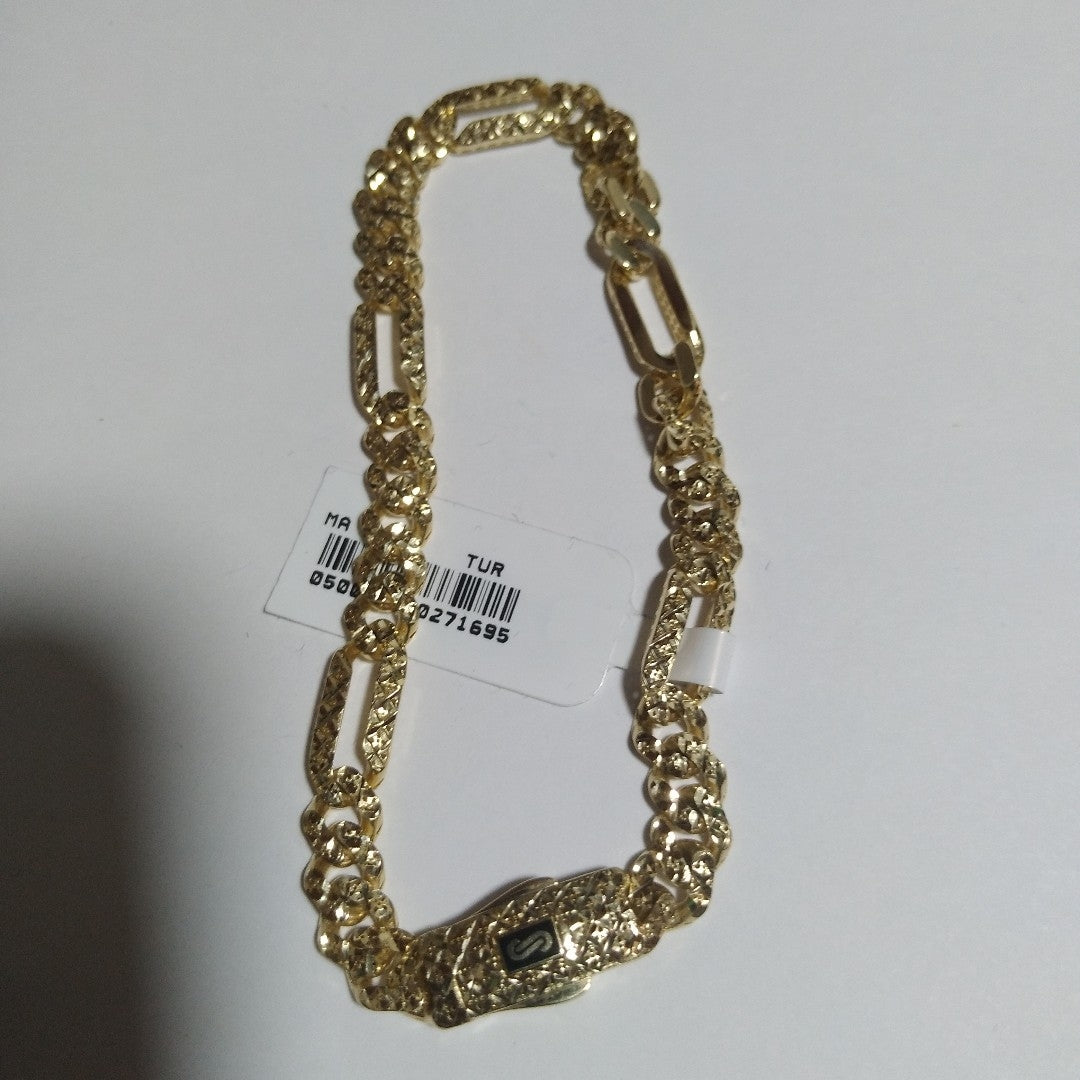 PULSERA CABALLERO MONACO ORO 10K 7.1 (NUEVO)