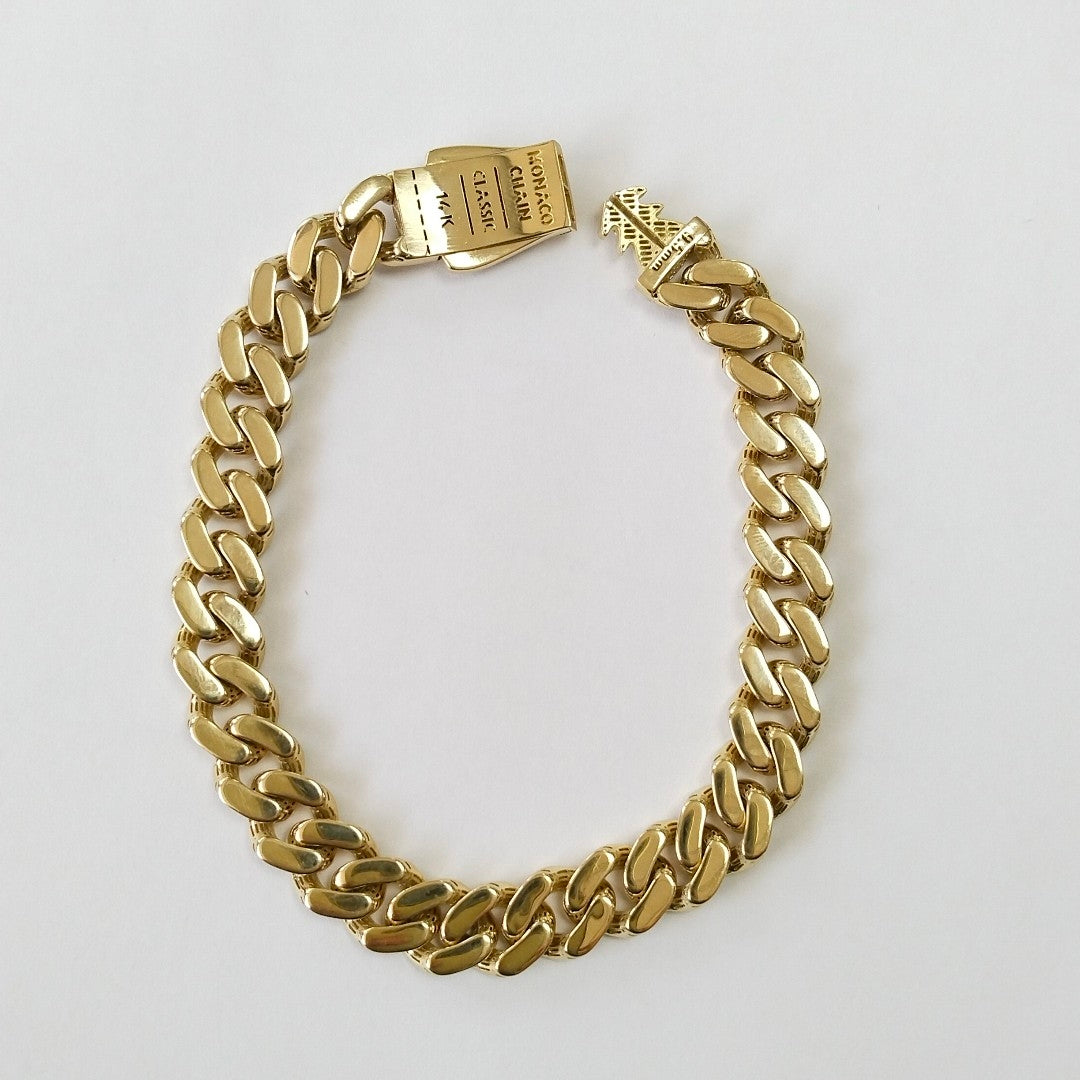 PULSERA CABALLERO MONACO ORO 14K 13.3 (NUEVO)
