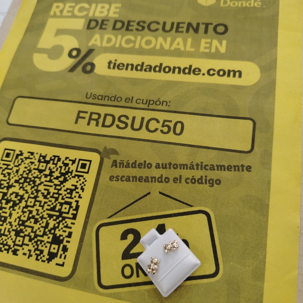 BROQUELES BROQUEL FIG OSO 14K 0.2592 GR (NUEVO)