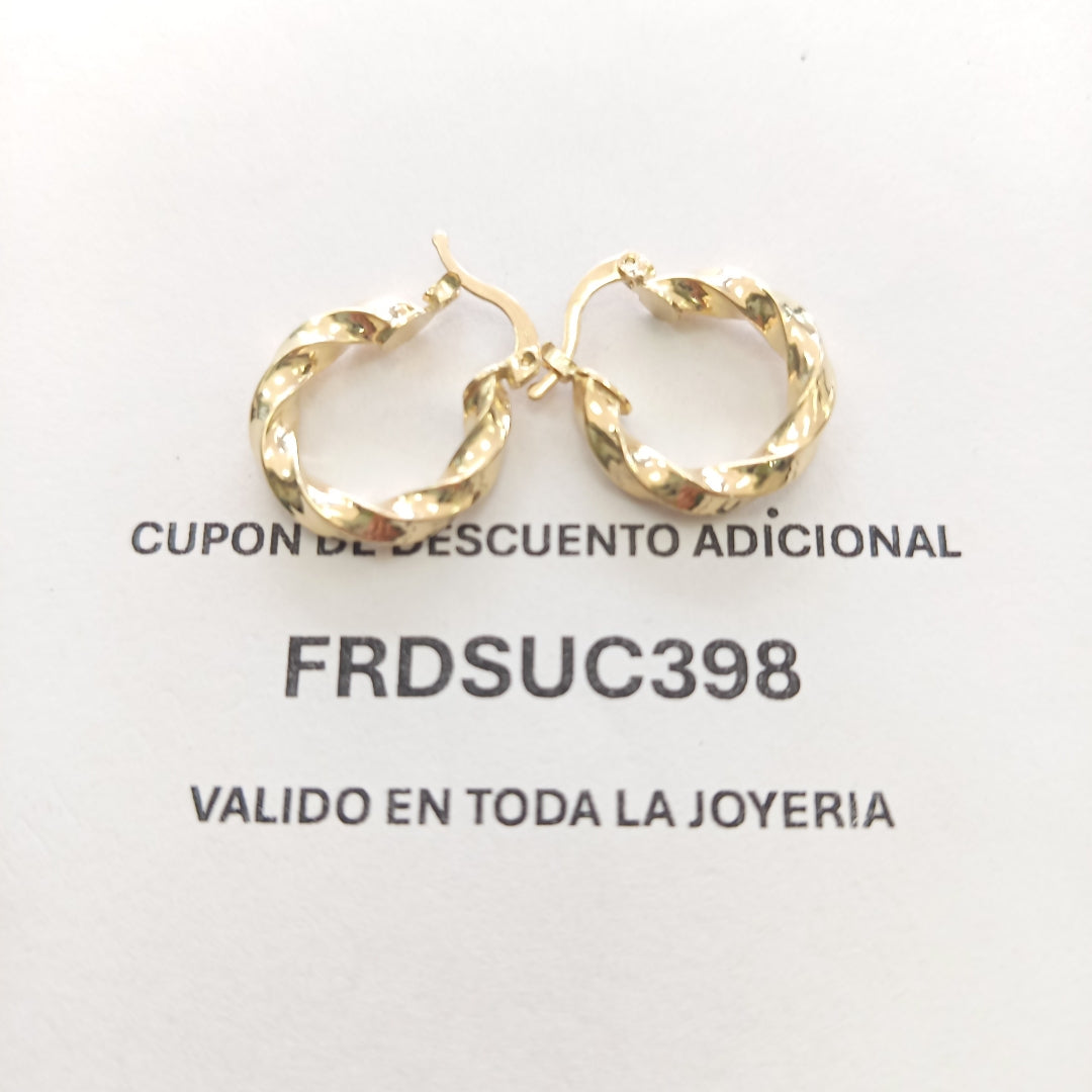 ARETES ARRACADA TORZAL 14K 1.9 GR (NUEVO)