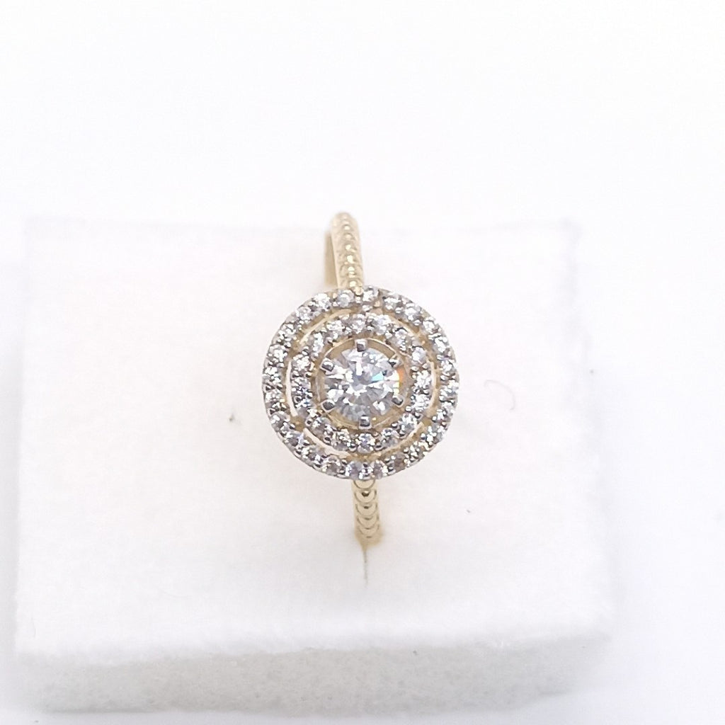 ANILLO ANILLITO C CIRCONIAS 14K 8 TALLA 1.9 GR (NUEVO)