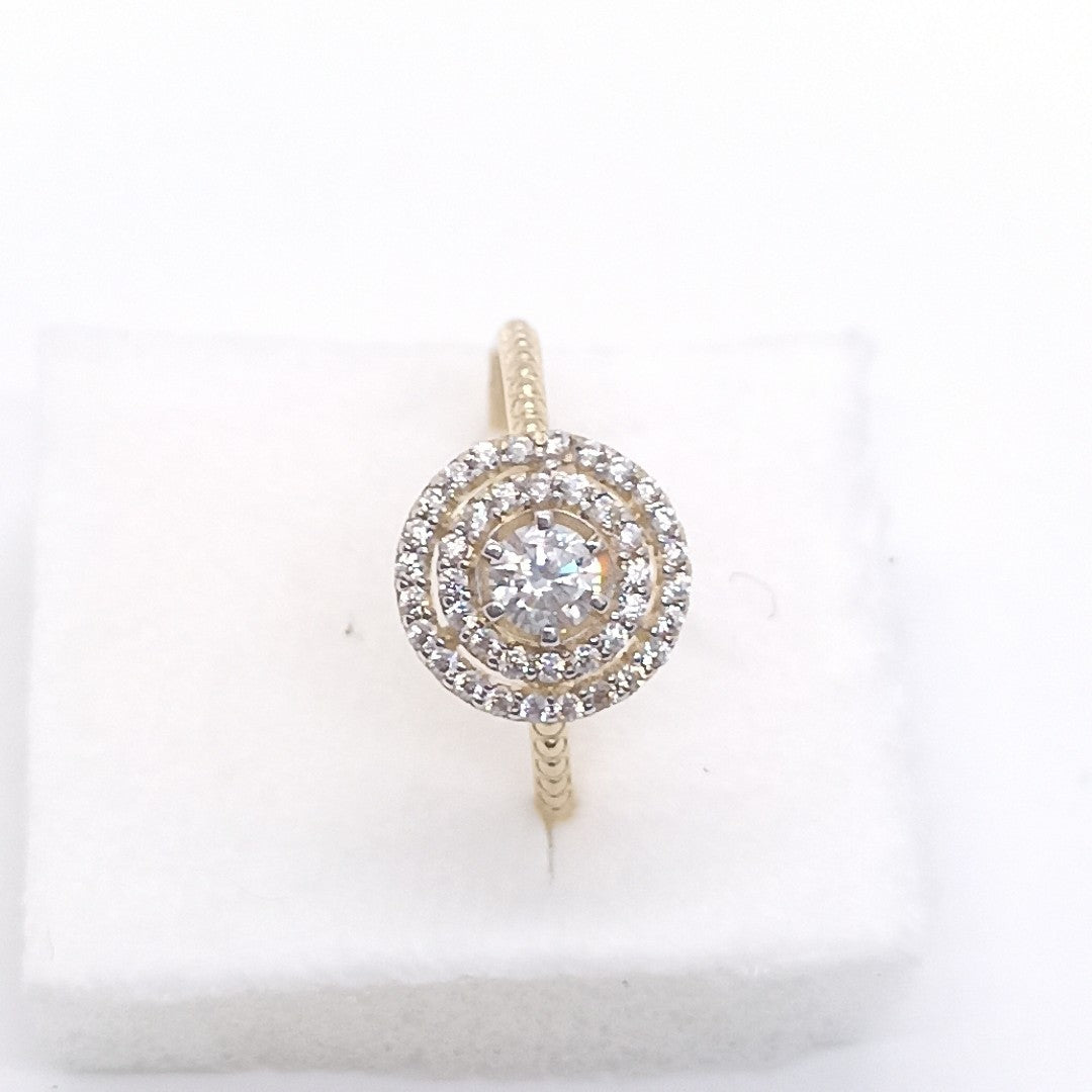 ANILLO ANILLITO C CIRCONIAS 14K 8 TALLA 1.9 GR (NUEVO)