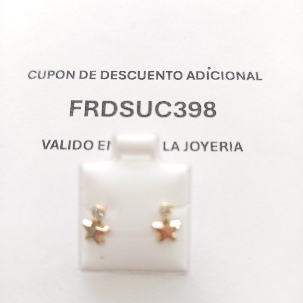 BROQUELES BROQUEL FIG ESTRELLA C CIRCONIA 14K 0.2603 GR (NUEVO)