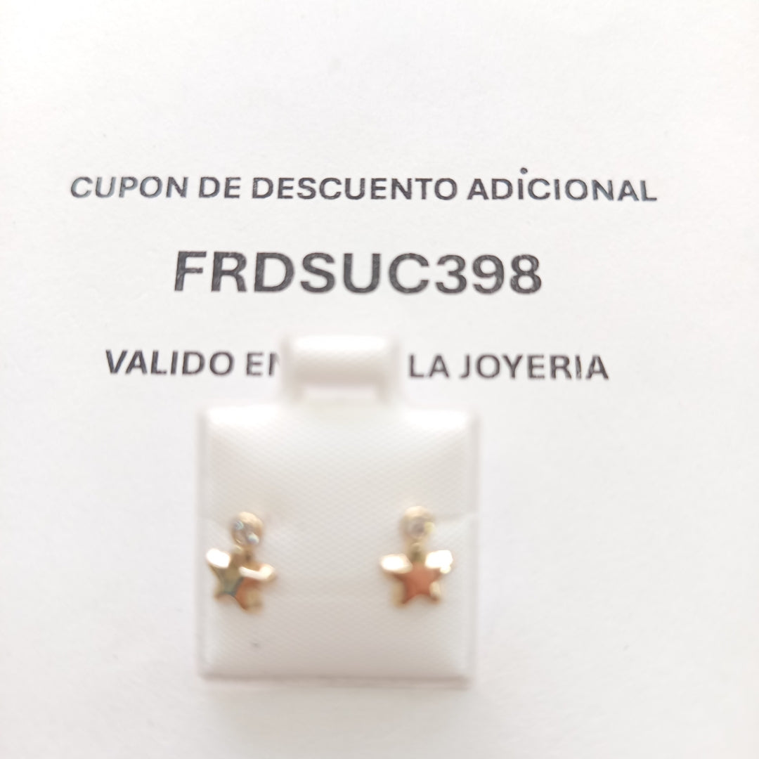 BROQUELES BROQUEL FIG ESTRELLA C CIRCONIA 14K 0.2603 GR (NUEVO)