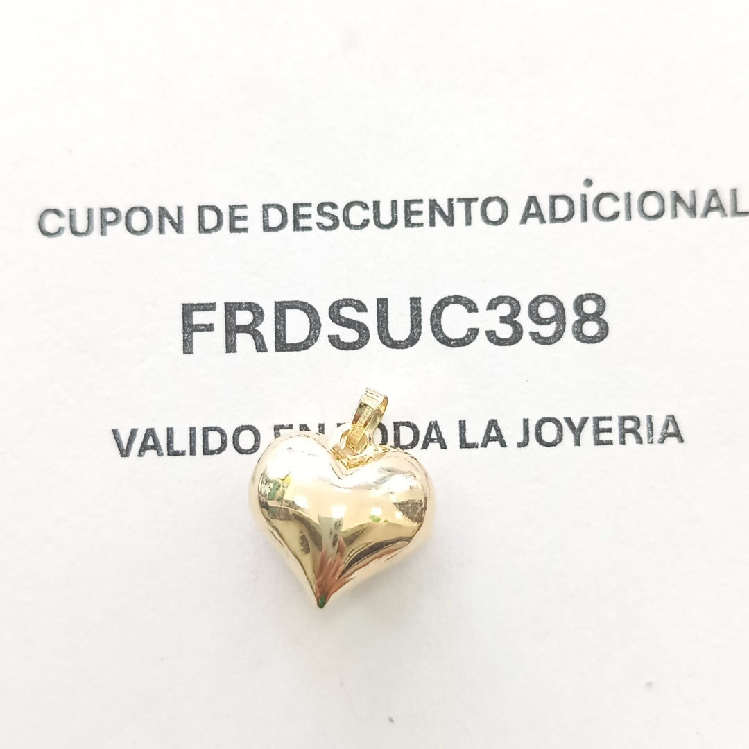 DIJE TEJIDO CORAZON LISO 14K 1.4 GR (NUEVO)