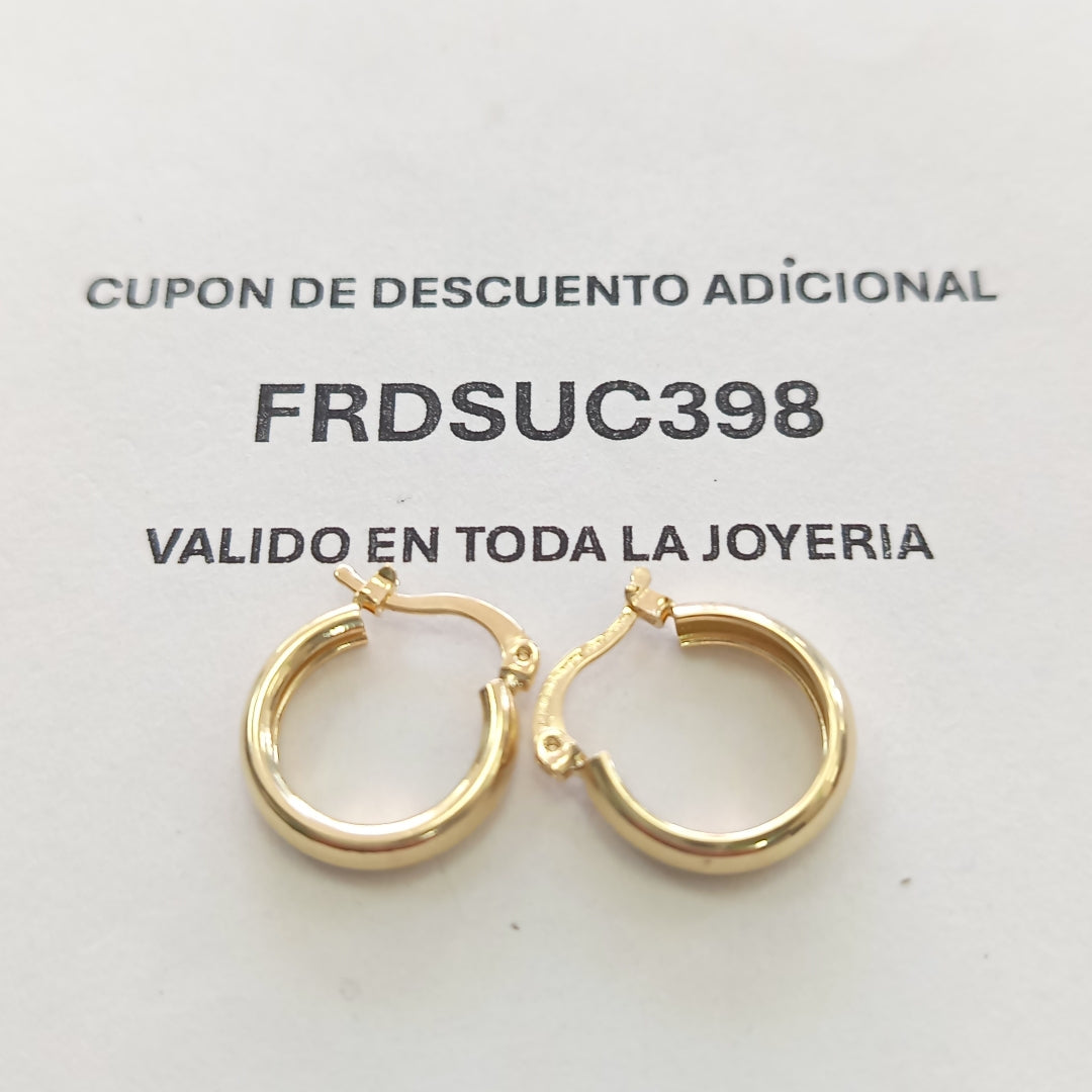 ARETES TEJIDO ARRACADAS LISAS 14K 2.1 GR (NUEVO)