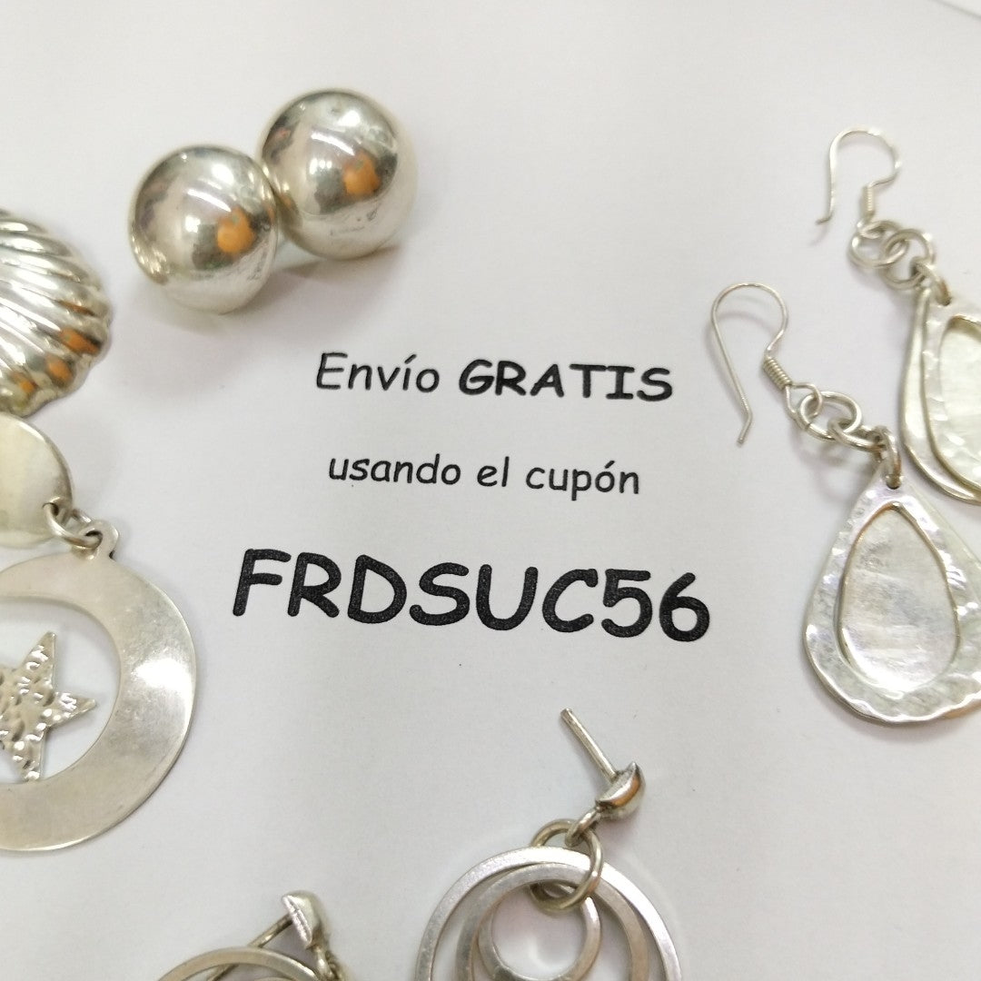 ARETES PAR, BROQUELES PAR PLATA 58 GRMS (SEMINUEVO)