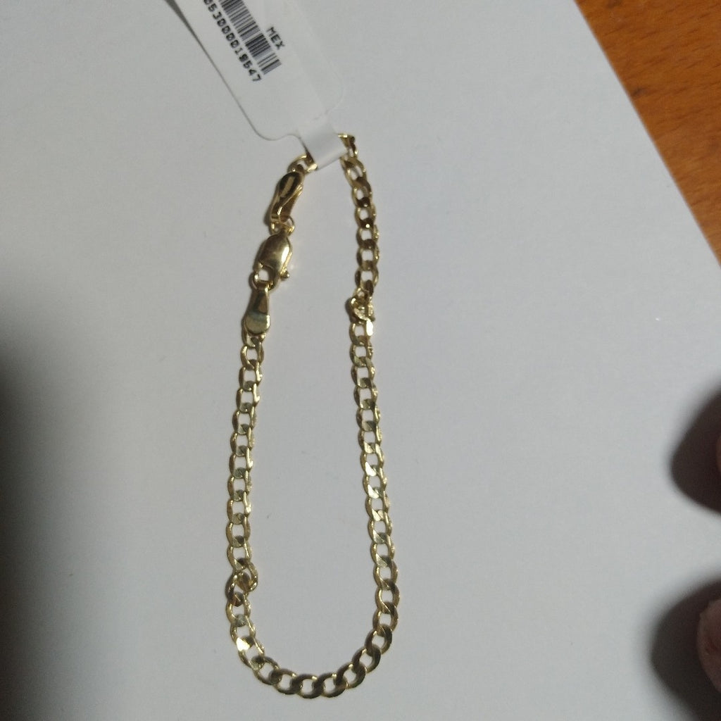 PULSERA TEJIDO BARBADA 14K 18 CM 3.2 GR (NUEVO)