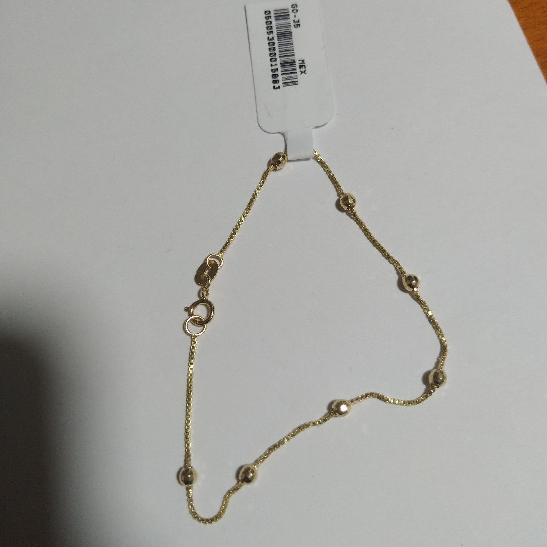 PULSERA ESPECIAL CON BOLITAS 14K 18 CM 1.4 GR (NUEVO)