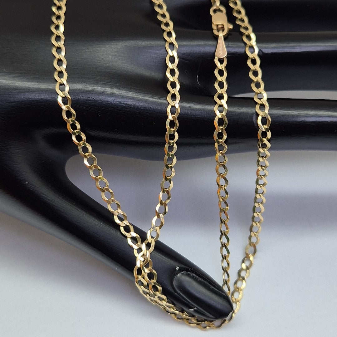 CADENAS TEJIDO BARBADA ORO 14K 60 CM 5.4 GR (NUEVO)