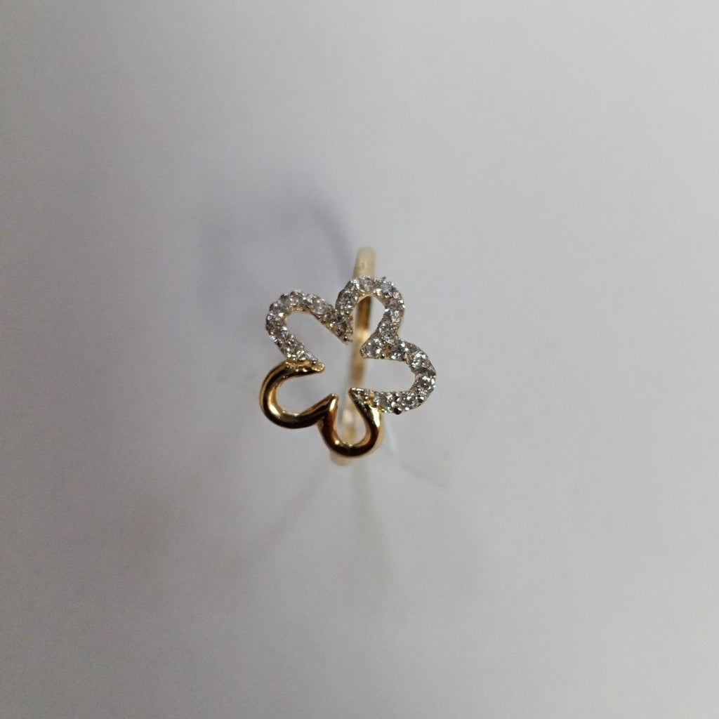 ANILLOS FIG FLOR CON CIRCONIAS 14K TALLA 7 1.4 GR (NUEVO)