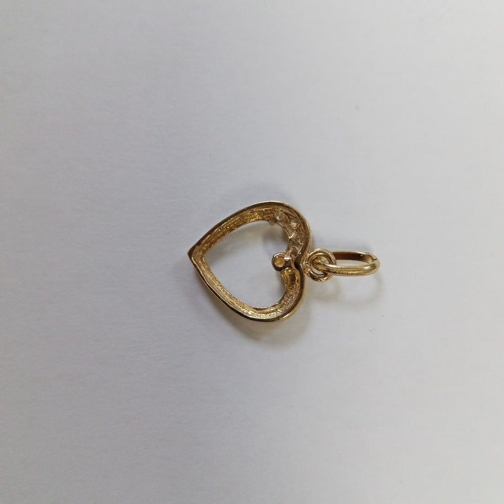 DIJE CORAZON CON CIRCONIAS 14K 1.4 GR (NUEVO)