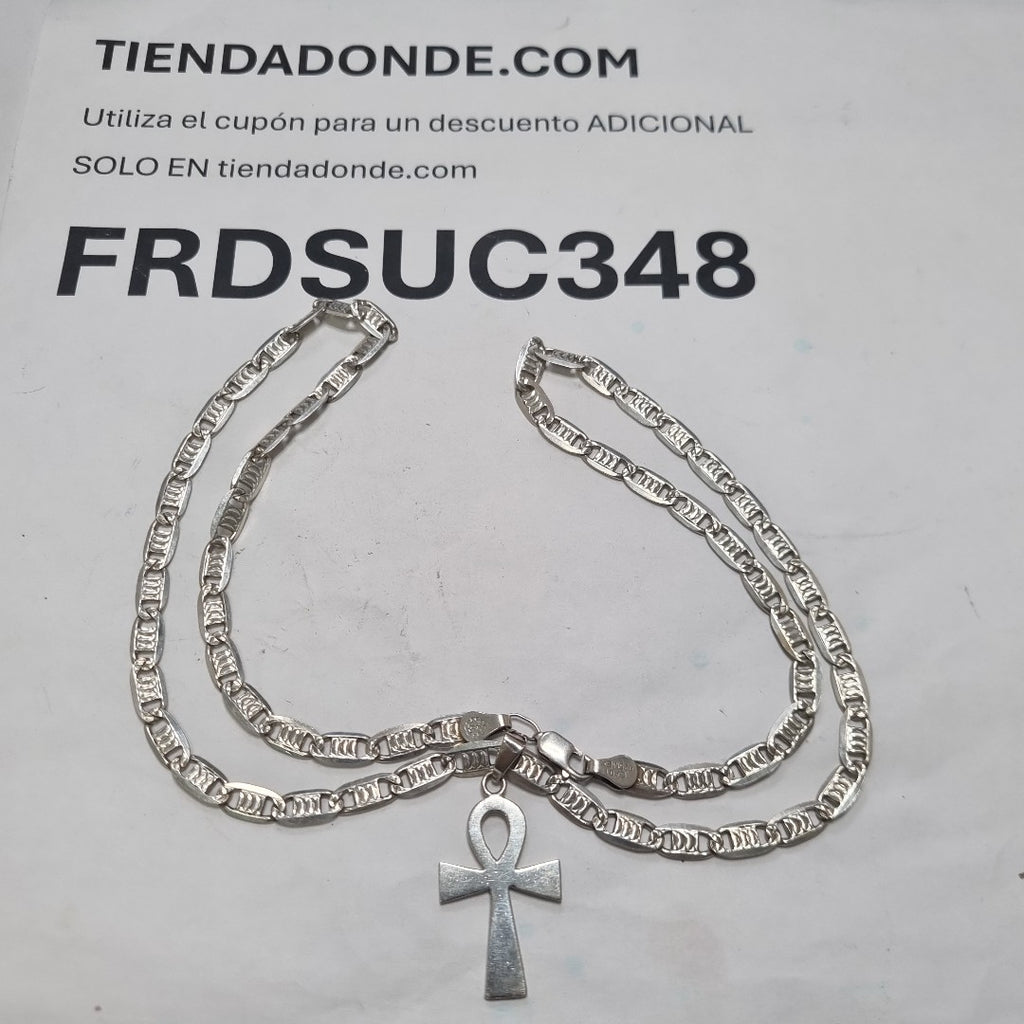 CADENA, CRUZ PLATA 24.4 GRMS (SEMINUEVO)