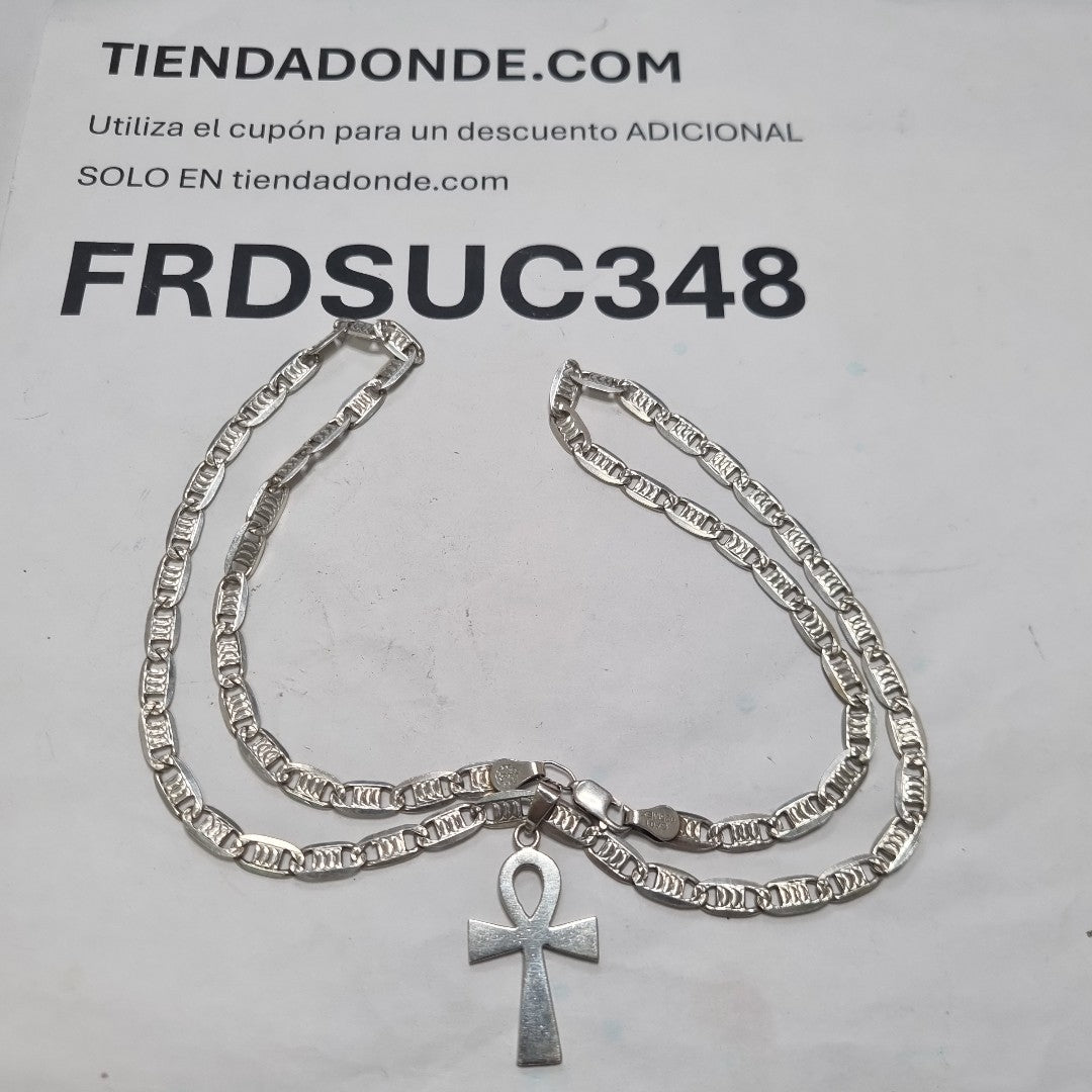 CADENA, CRUZ PLATA 24.4 GRMS (SEMINUEVO)