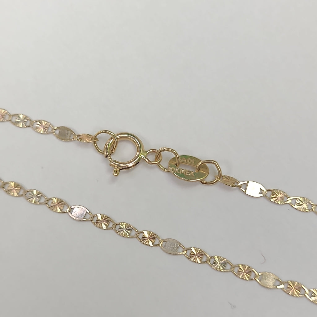 CADENAS TEJIDO GUCHI ORO 10K 40 A 45 CM 1.4 GR (NUEVO)