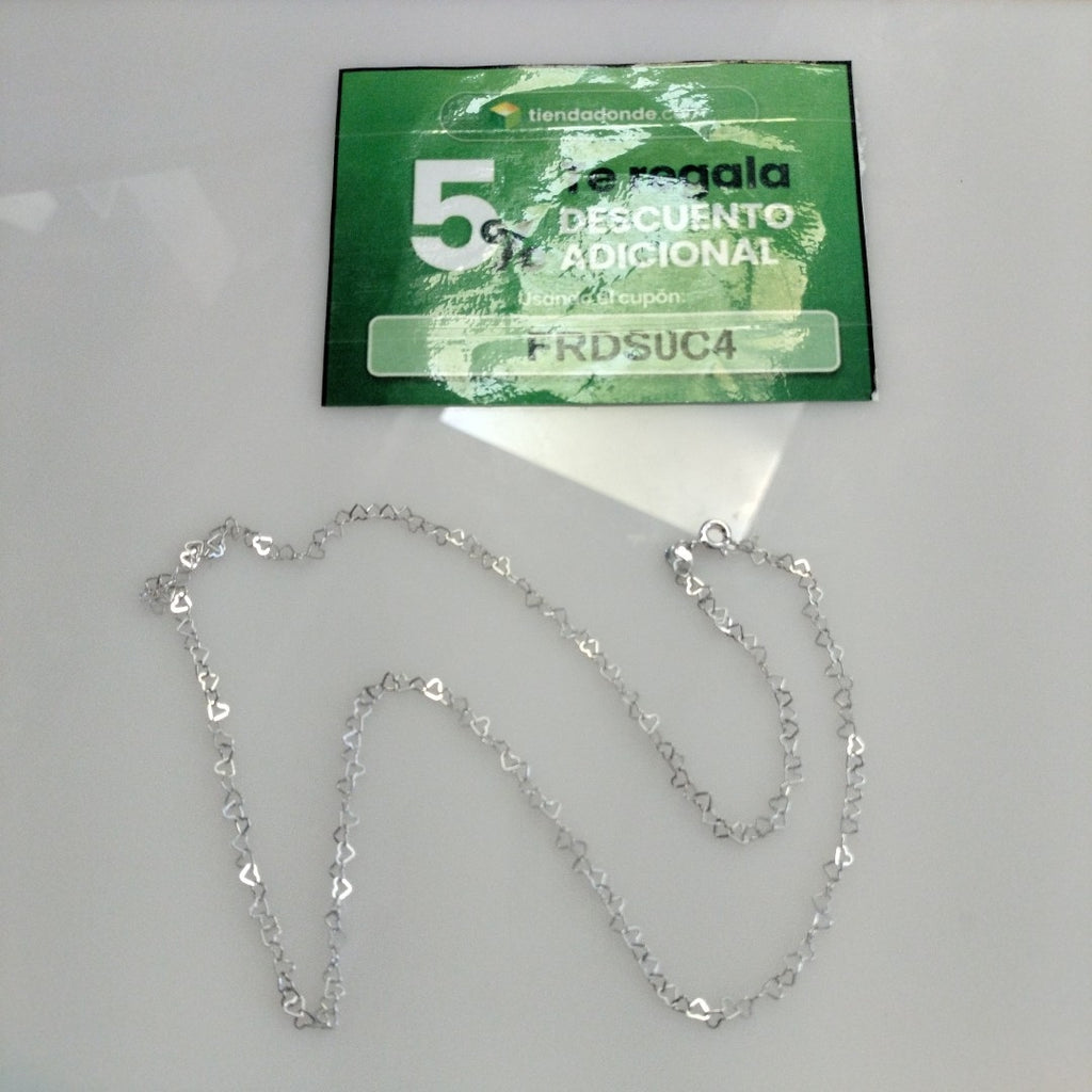CADENA CORAZONES PLATA .925 60 CM 2.92 GR (NUEVO)