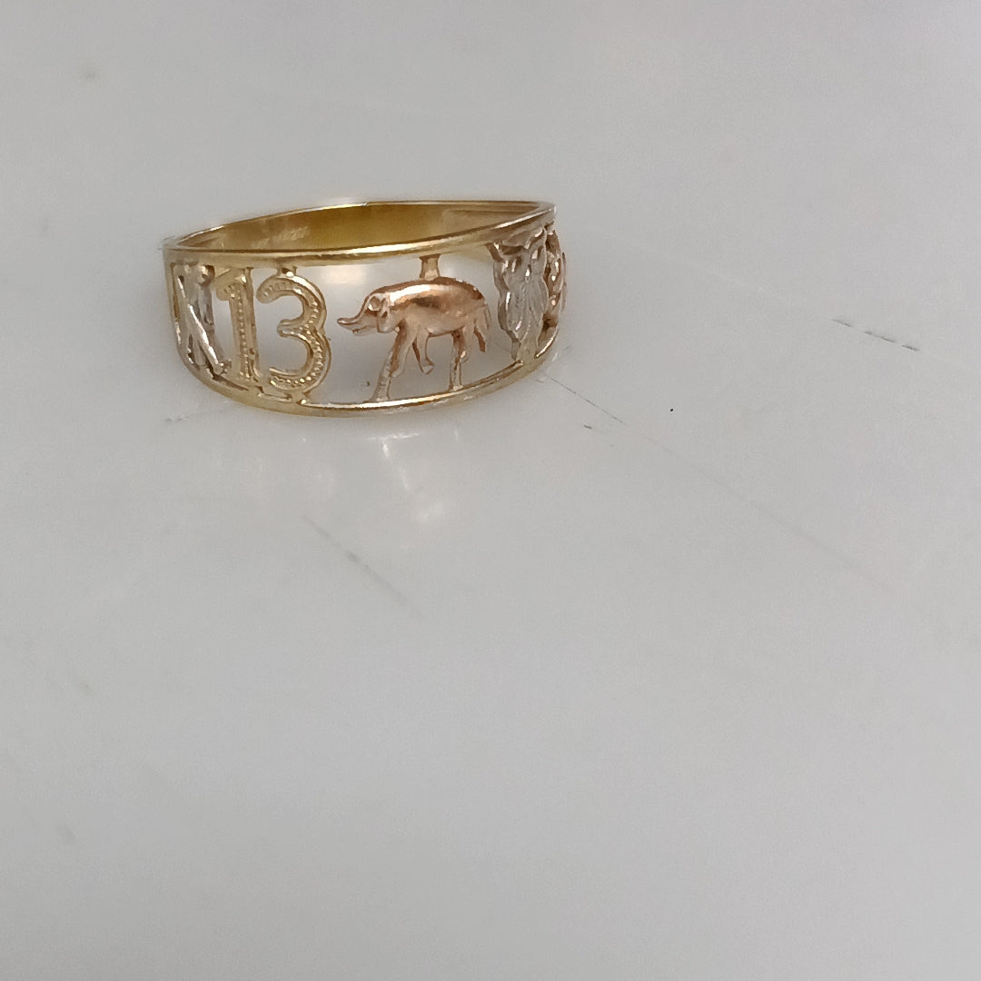 ANILLO CONMEMORATIVO ORO 14 K 1.8 GRMS (SEMINUEVO)