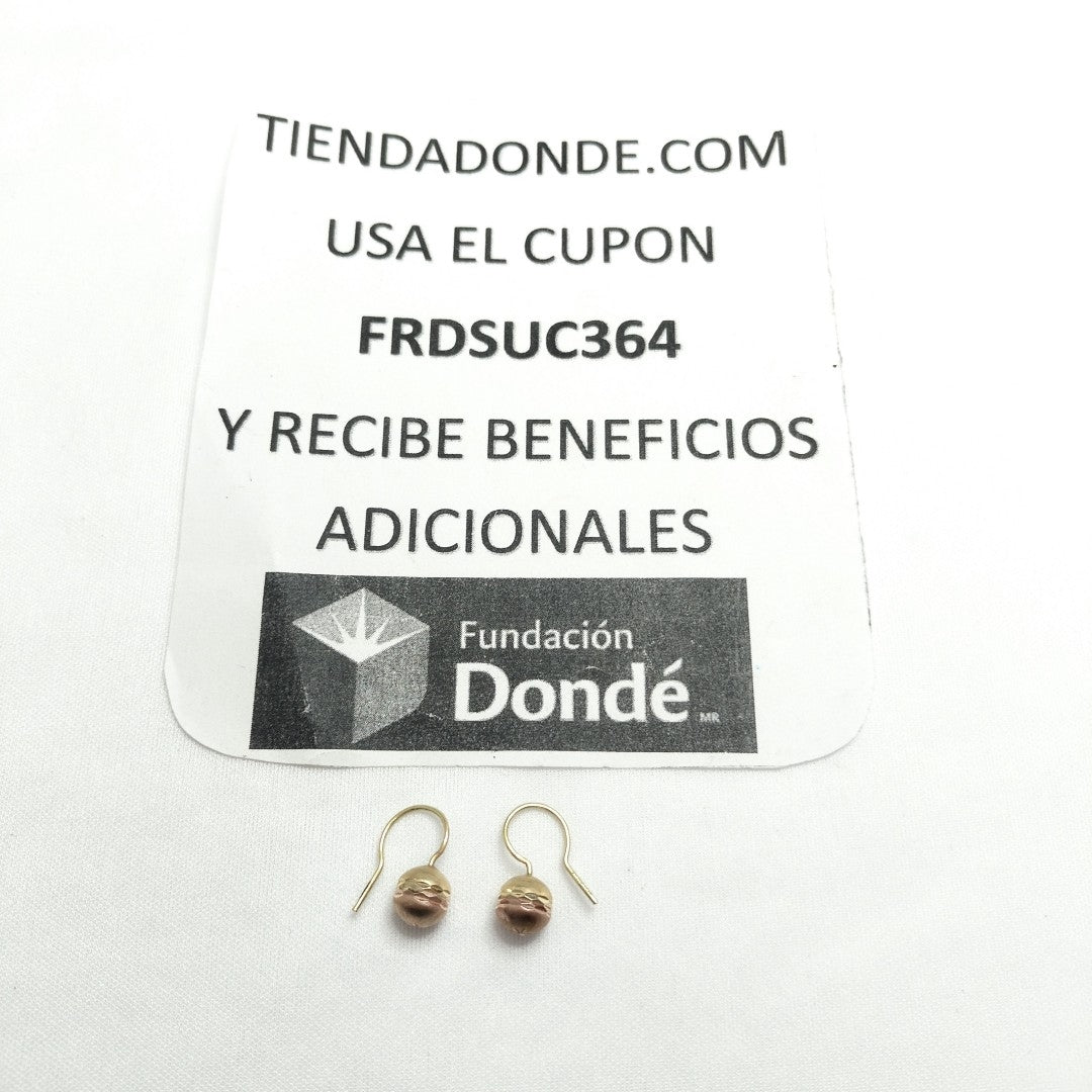 ARETES PAR ORO COMBINADO 14 K 1,60 GRMS (SEMINUEVO)
