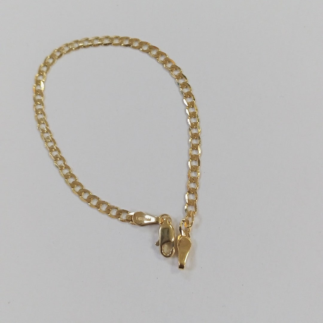 PULSERA TEJIDO BARBADA 14K 18 CM 3.2 GR (NUEVO)