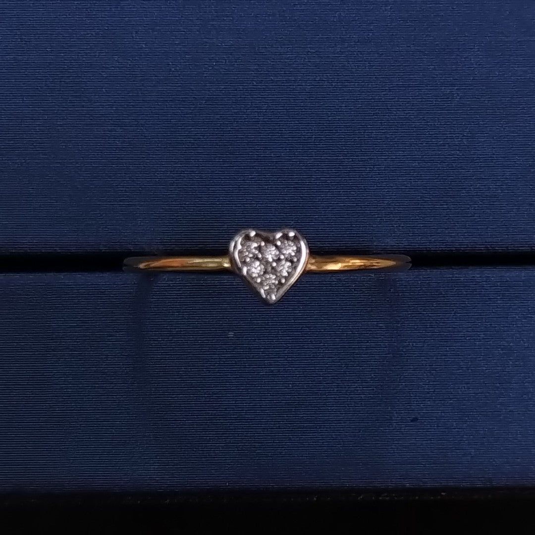 ANILLO ANILLITO CORAZON C CIRCONIA 14K 7 TALLA 0.9 GR (NUEVO)