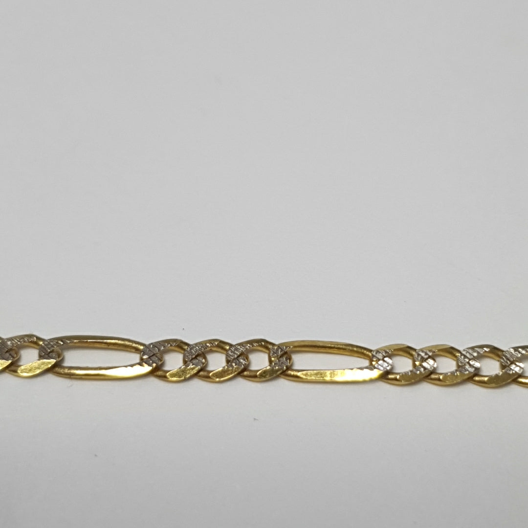 CADENAS TEJIDO 3X1 DIAMANTADO ORO 10K 50 CM 6 GR (NUEVO)
