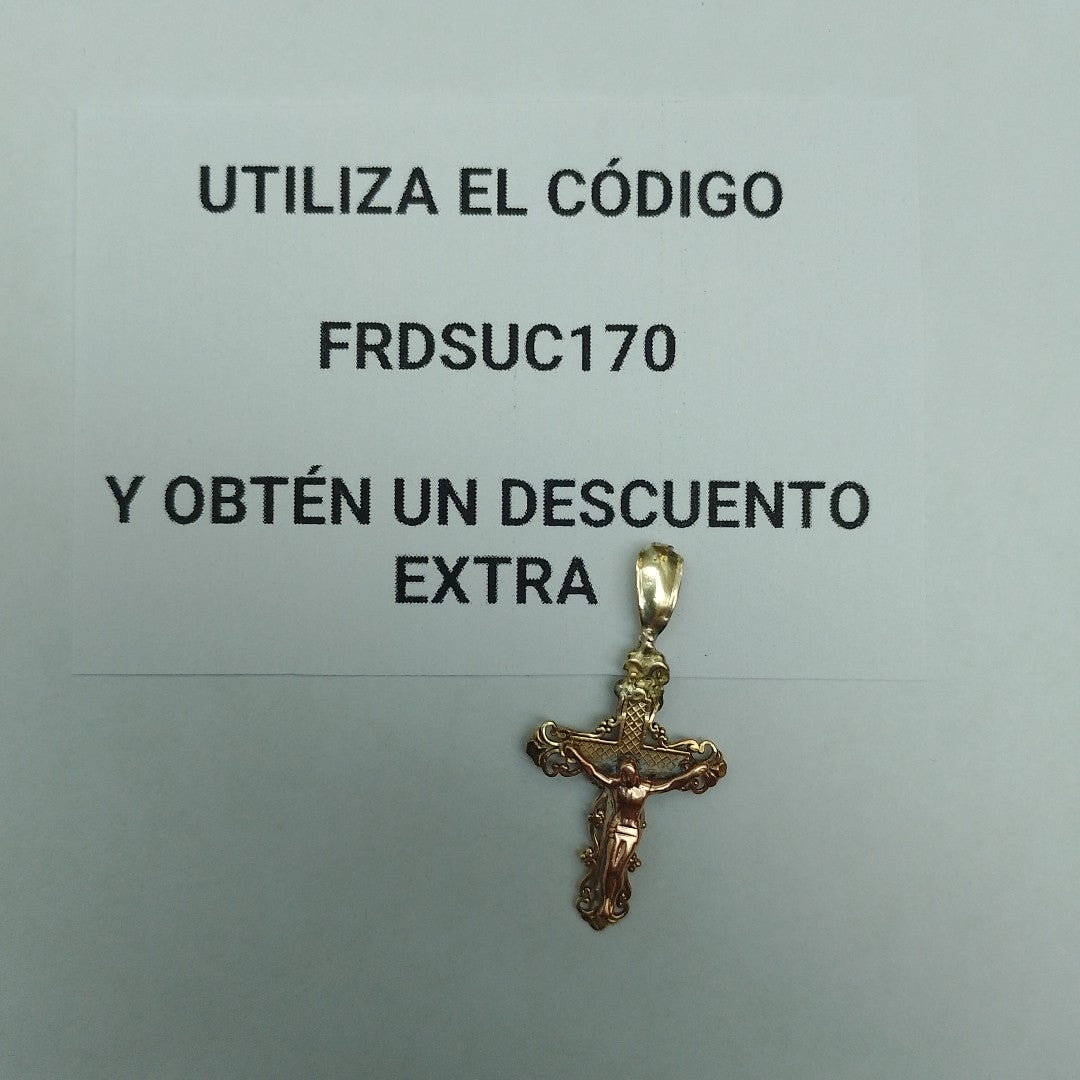 CRUCIFIJO ORO, ORO COMBINADO 10 K 1.5 GRMS (SEMINUEVO)