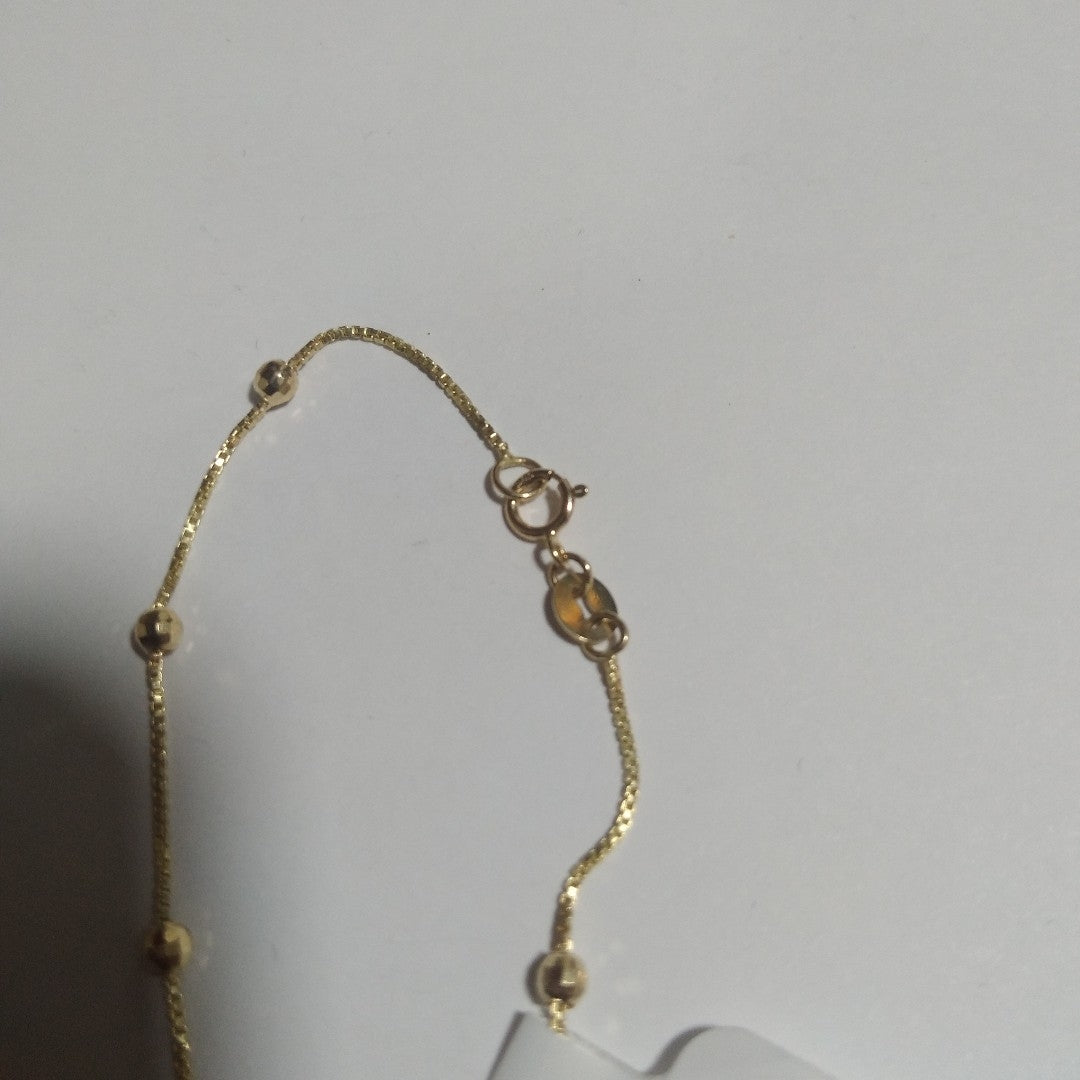 PULSERA ESPECIAL CON BOLITAS 14K 18 CM 1.4 GR (NUEVO)