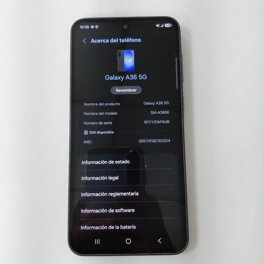 CELULAR SAMSUNG GALAXY A36 5G SM-A366E (2025) 128 GB 6 GB RAM (SEMINUEVO)