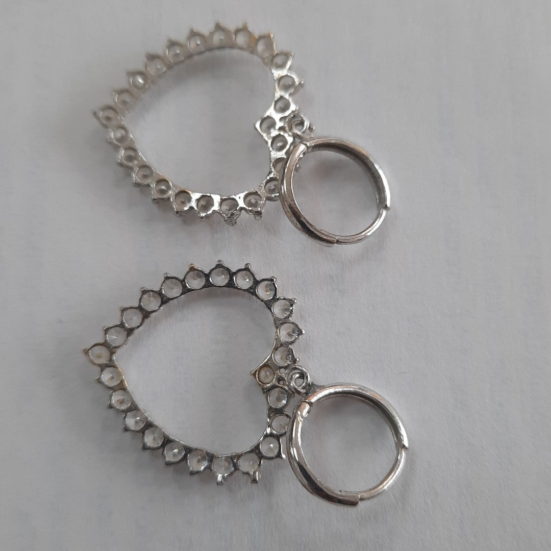 ARRACADAS PAR ORO, ORO BLANCO 14 K 3.8 GRMS (SEMINUEVO)