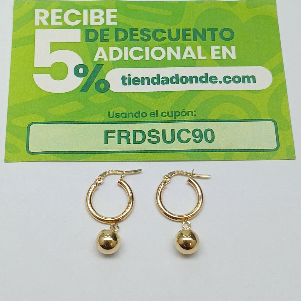 ARRACADAS ORO 14K 1.5 (NUEVO)