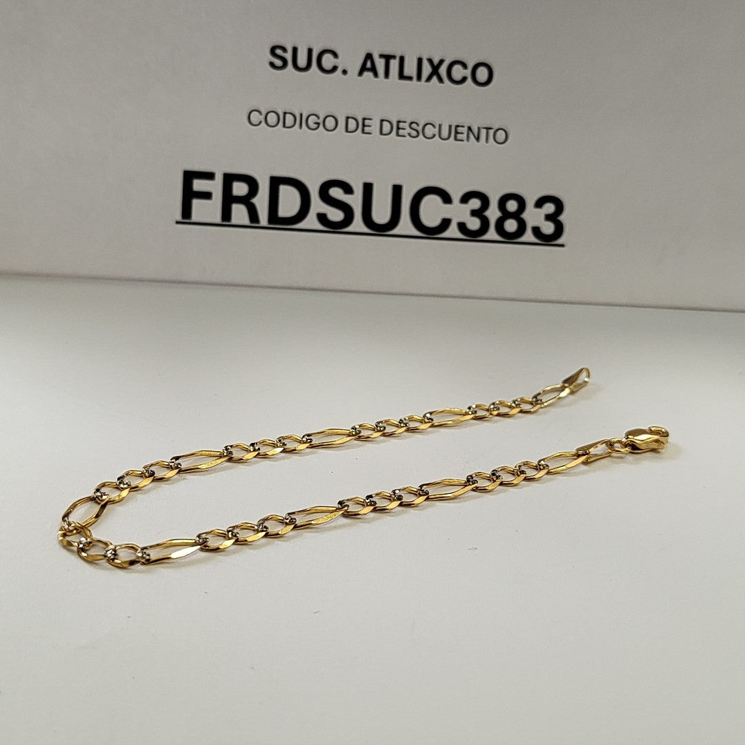 PULSERA 3X1 DIAMANTADA 14K 18 CM 2.7 GR (NUEVO)