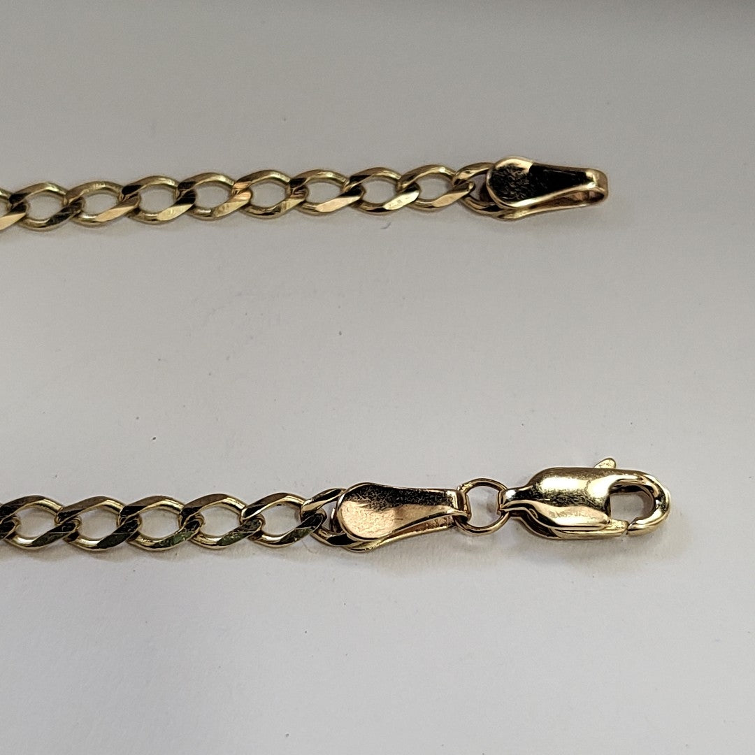 PULSERA TEJIDO BARBADA 14K 21 CM 3.8 GR (NUEVO)