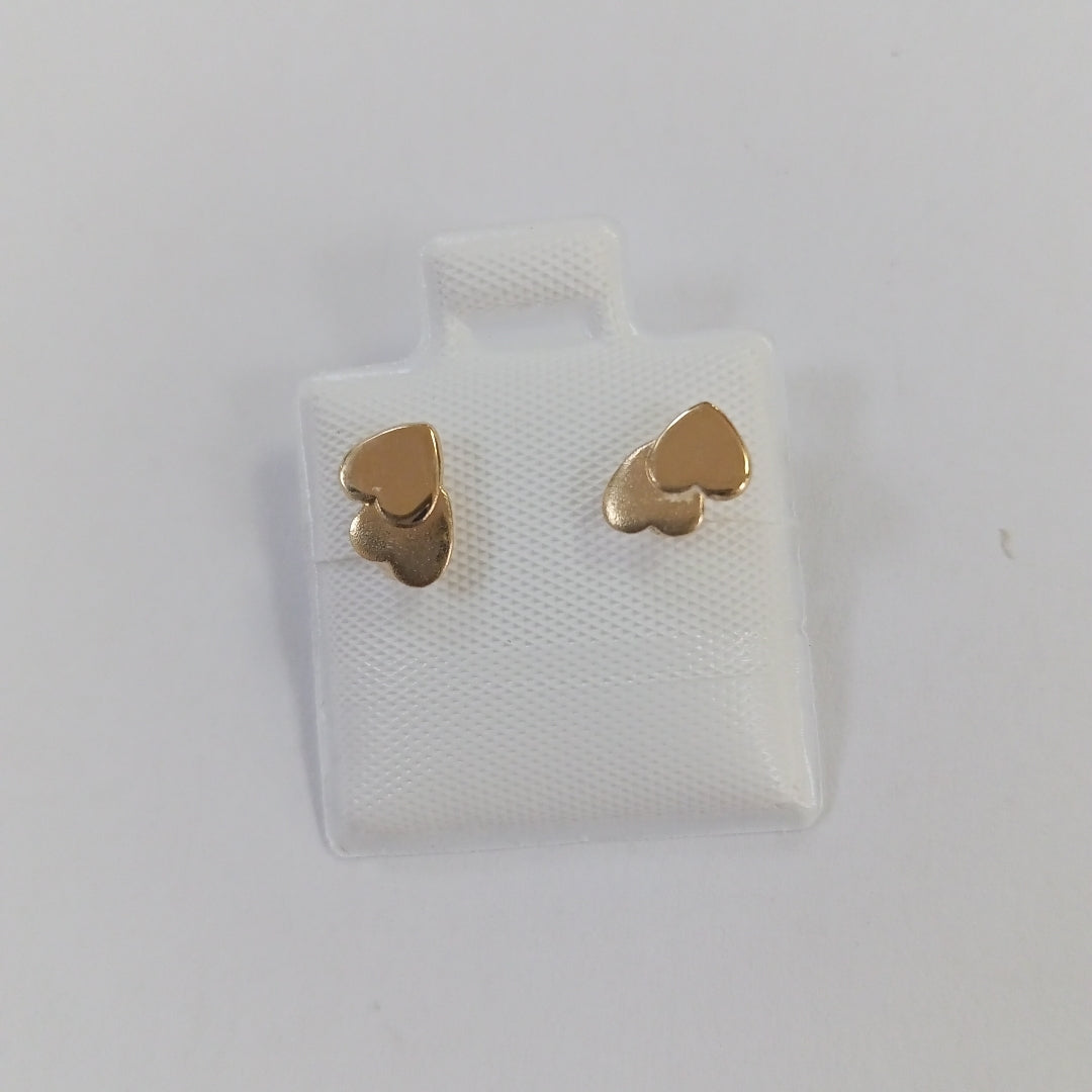 BROQUELES BROQUEL CORAZON DOBLE 14K 0.2171 GR (NUEVO)