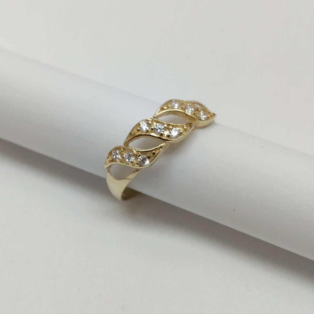 ANILLOS C CIRCONIAS 14K TALLA 7 1.3 GR (NUEVO)